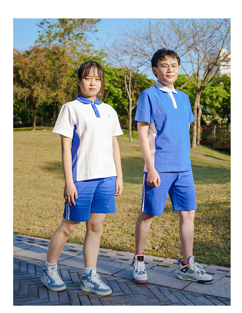 服装运动服男女套装中学生套统一初高中棉质校服秋冬季 中学秋白衣