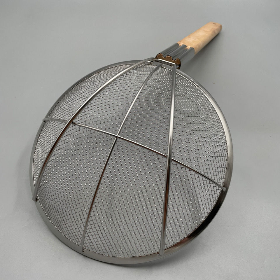 漏勺粗网大漏勺过滤网大号笊篱捞面漏网不锈钢捞勺过滤网加固商用 6目