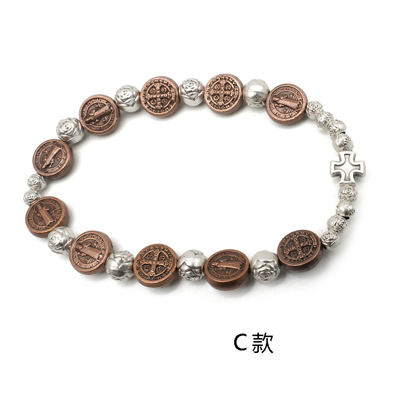 周庆祥圣本笃手串男圣母显灵念珠饰品女天主教手链女礼物圣母显ling