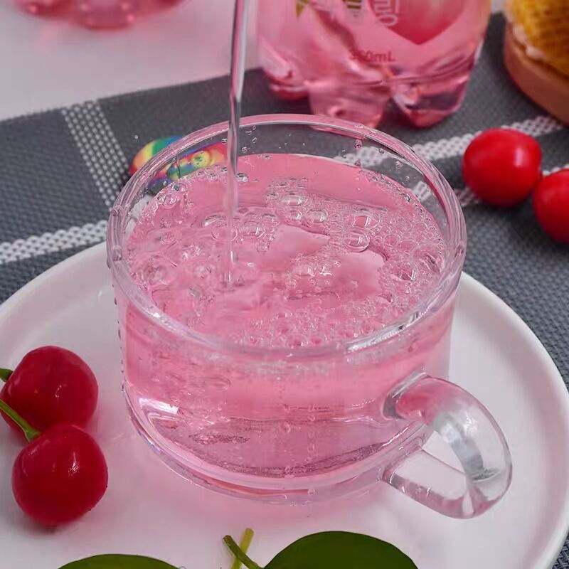 韩国进口熊古屋桃汽水350ml青葡萄荔枝桃气泡水夏天碳酸饮料罐装 青