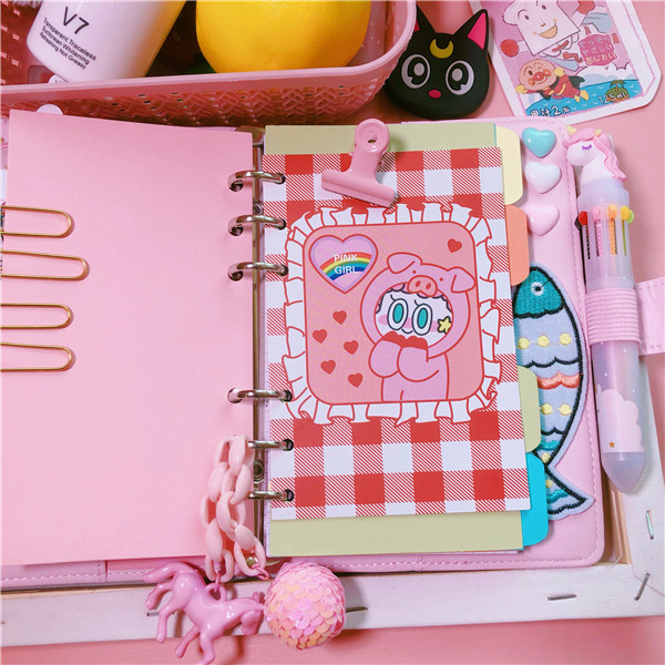 少女心手账本可爱网红套装呆萌活页手帐笔记本子儿童小学生日记本简约