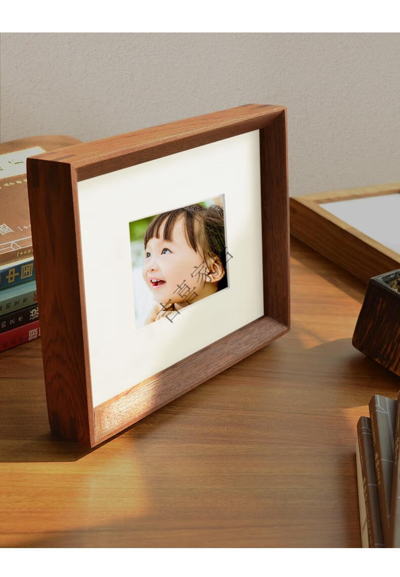 相框摆台加冲洗照片实木榫卯摆台相框中式带567810寸12全家福照片相片