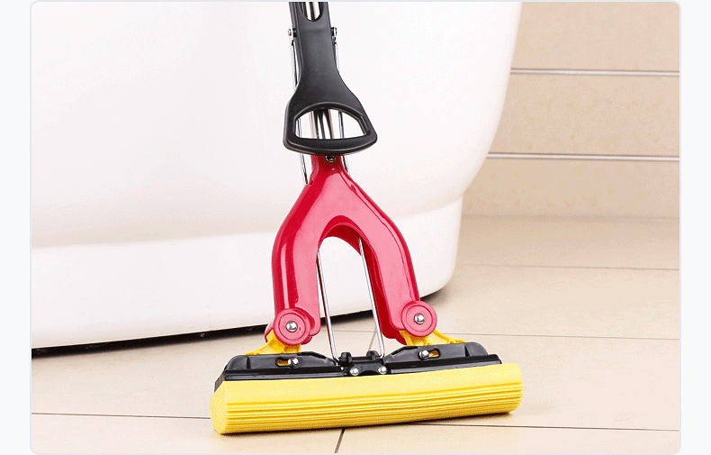 美丽雅拖把头替换头轮滑胶棉头配件对折式挤水拖把海绵头宽扣3个装28