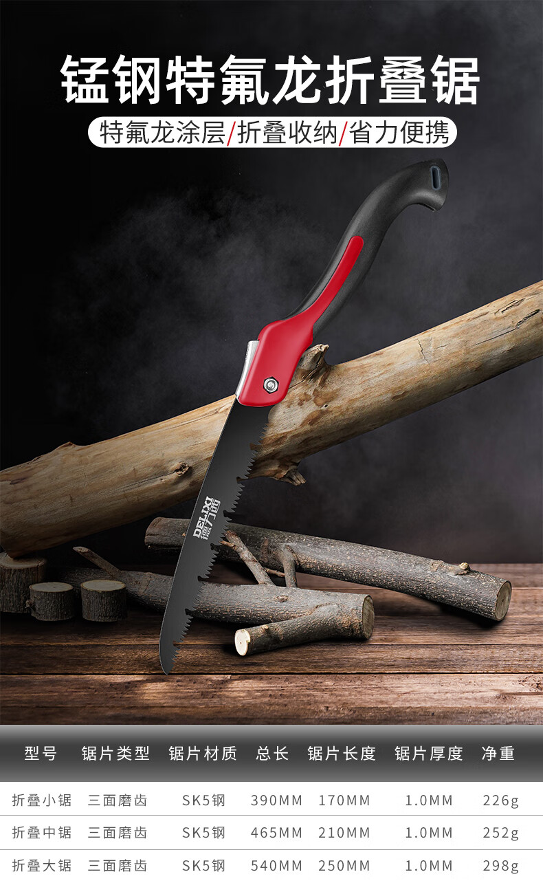 德力西锯子家用快速折叠锯小型手持锯木神器手锯木工锯树伐木刀锯限量