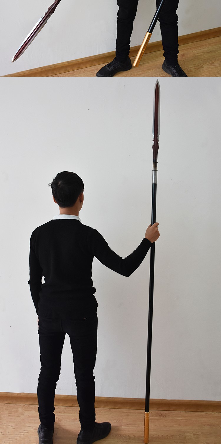 赵云长矛龙胆亮银枪一体红缨枪霸王枪高锰钢十八般钩镰枪未开刃新年