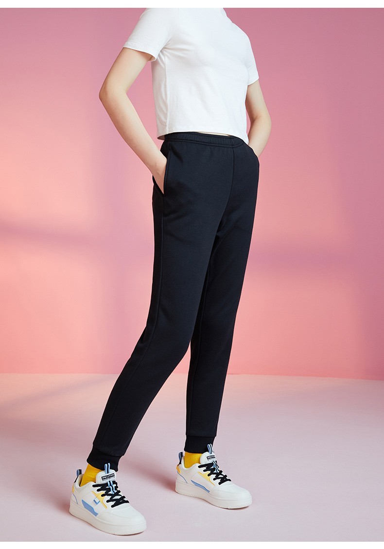 安踏女裤运动裤女裤子夏季运动休闲宽松长裤跑步健身运动裤女装针织