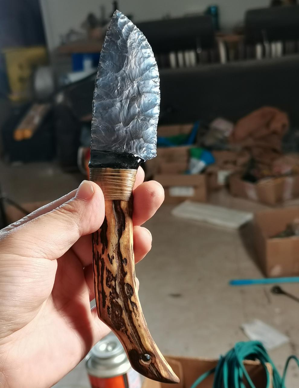 龙晶匕 热带龙 黑曜石刀 石器 纯手工古法打制高端订制 龙晶刀 右3