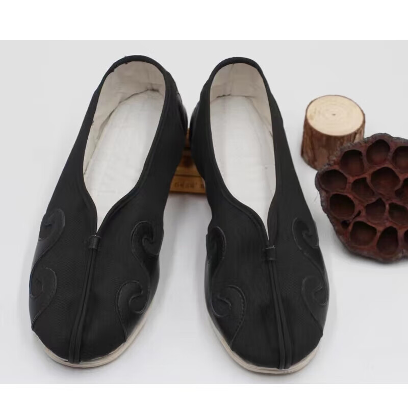 纯手工千层底道士十方鞋修行居士传统太极练武站桩养生男女布鞋黑色素