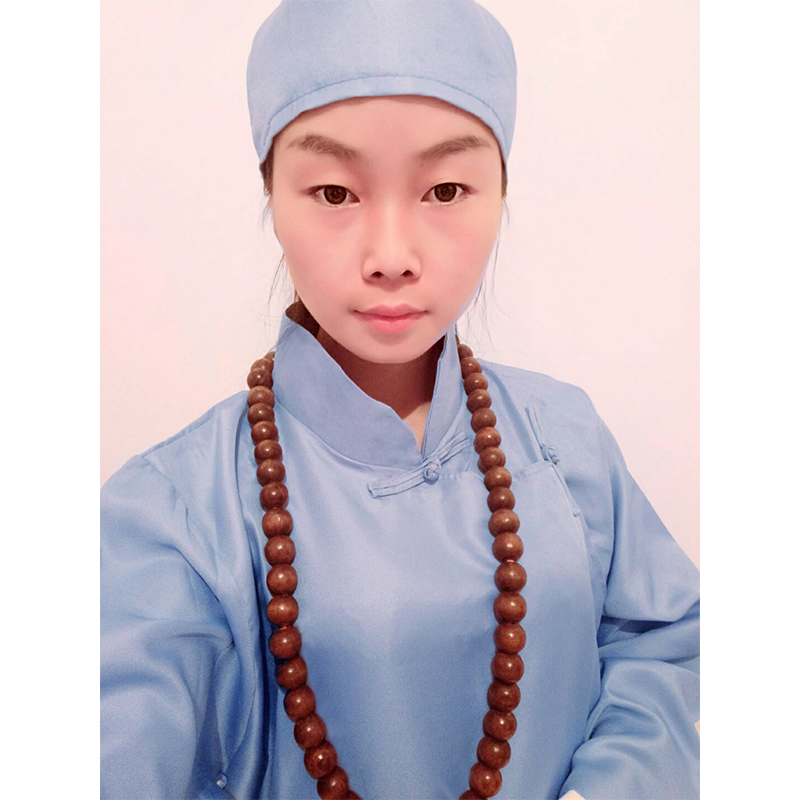 尼姑服尼姑衣服女款素衣佛教尼姑服装女套装小尼姑古装演出服女 54粒