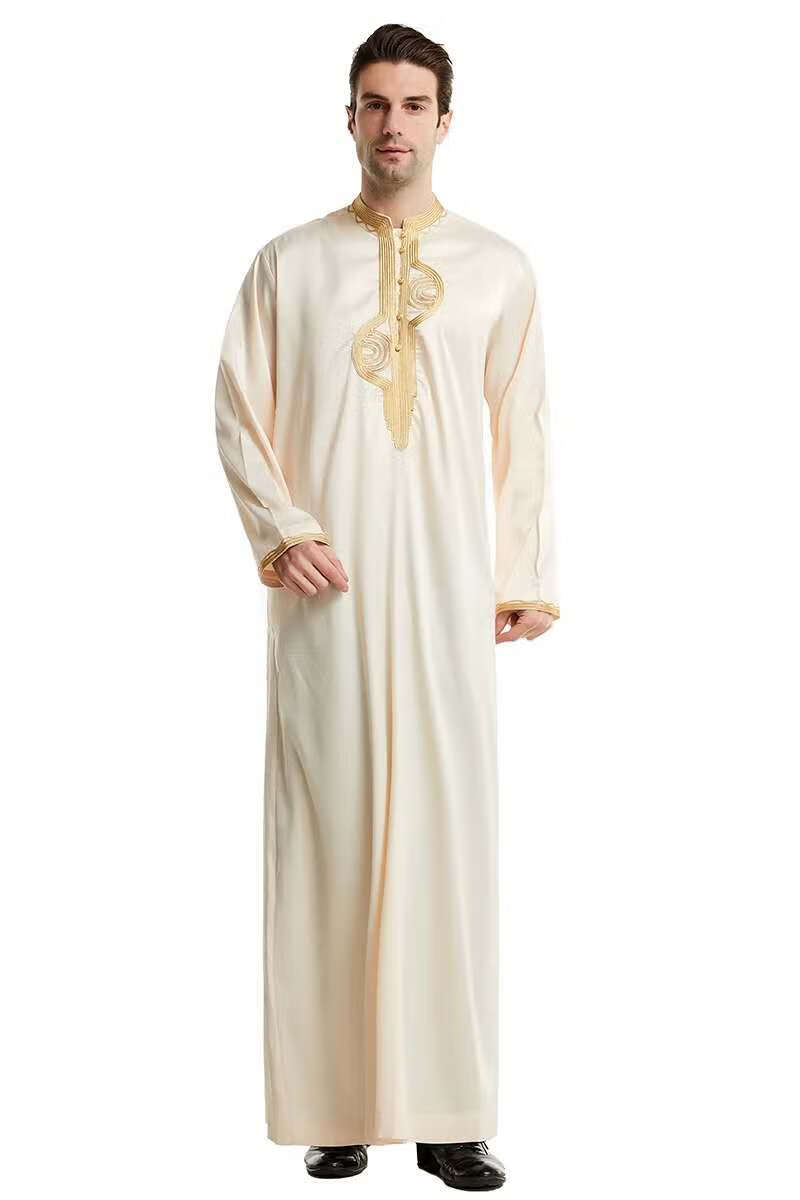 沙特阿拉伯服装男迪拜衣服装阿拉伯中东沙特长袍子民族伊朗长衫白袍