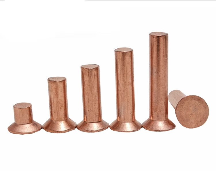 定制沉头实心紫铜铆钉 平头铆钉 紫铜实心铆钉 沉头铆钉m3m4m5m6 深