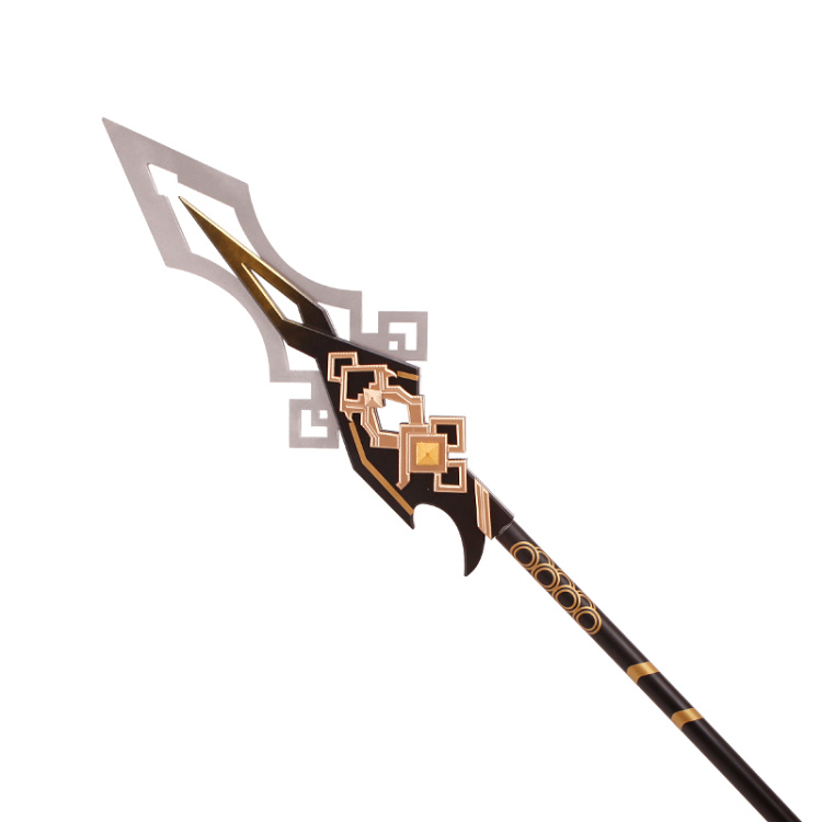 2022新款原神钟离岩神贯虹之槊长矛枪长矛cosplay道具 2米金色【图片