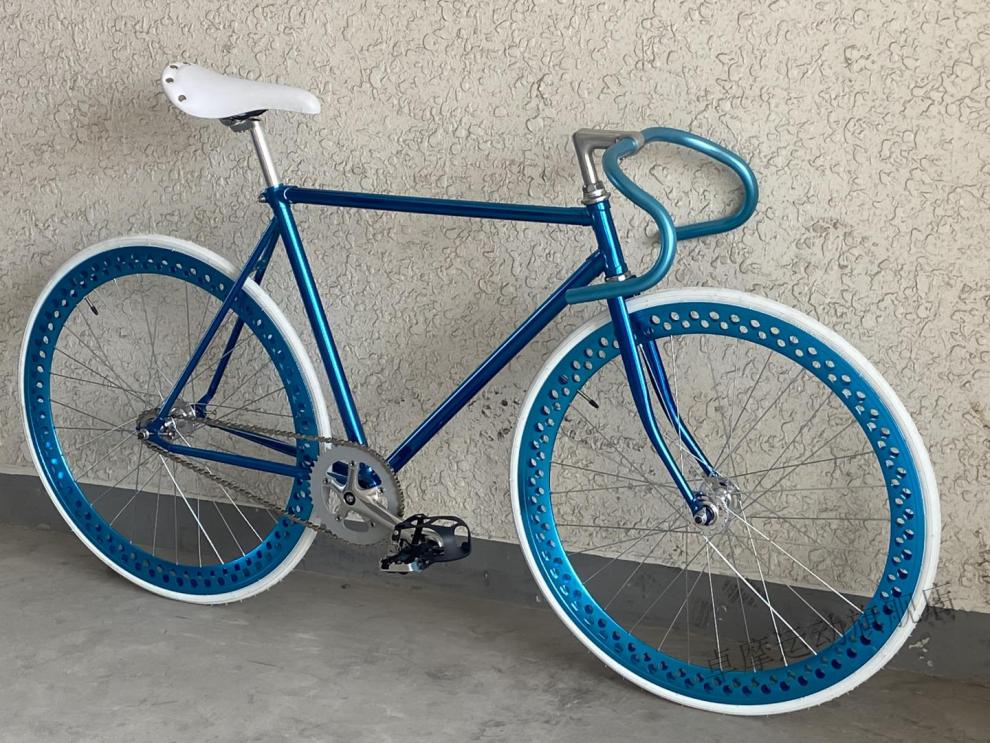 自行车死飞死飞自行车复古单车电镀烤漆男女学生倒骑倒刹活飞实心胎