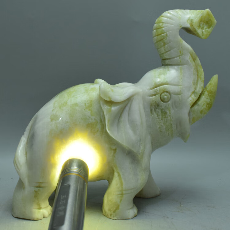 天然岫玉大象摆件辽宁岫岩玉雕走向成功玉石玄关玉器 12号【图片 价格