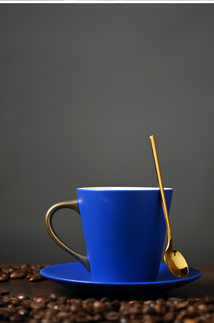 克莱因蓝陶瓷咖啡杯 克莱因蓝咖啡杯陶瓷下午茶杯水杯日式拉花手冲挂