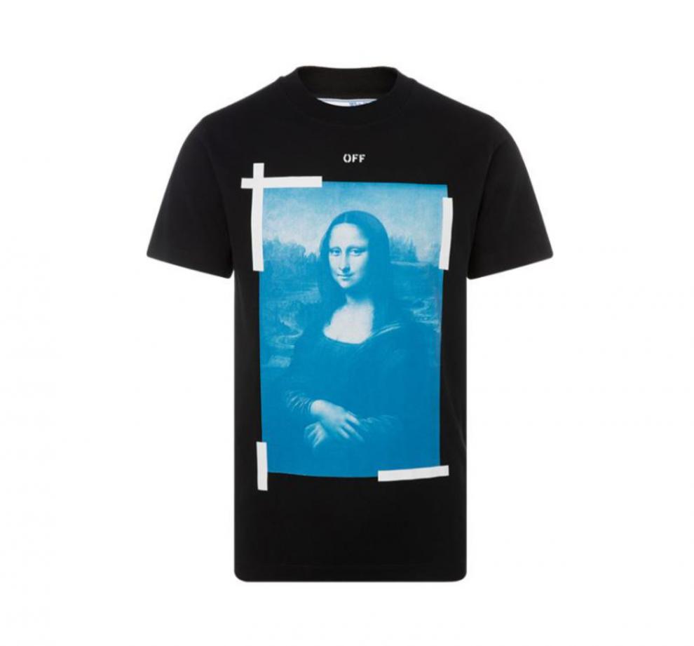 off-white 棉质蒙娜丽莎人物印花男士短袖t恤 白色 170/88a/s【图片