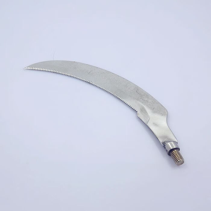 新款中国凹槽刀片水弯刀便携小镰刀钓鱼割草刀渔具抄网杆配件 可换