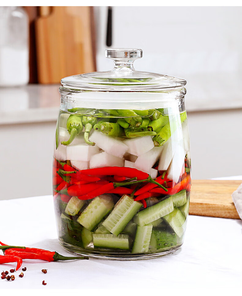 腌辣白菜的罐子 泡菜坛子玻璃加厚密封罐家用四川腌制酸菜咸菜缸腌菜