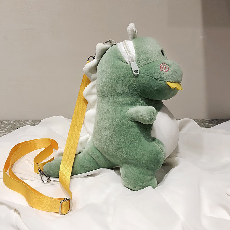 ins小恐龙呆萌包斜挎包卡通小恐龙毛绒玩具背包儿童单肩包潮可爱女孩
