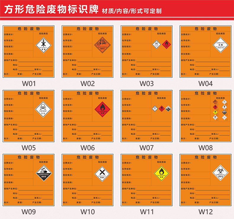 固體廢物固廢危險品標識牌國標專用危化品倉庫危廢間物品存放區標誌牌