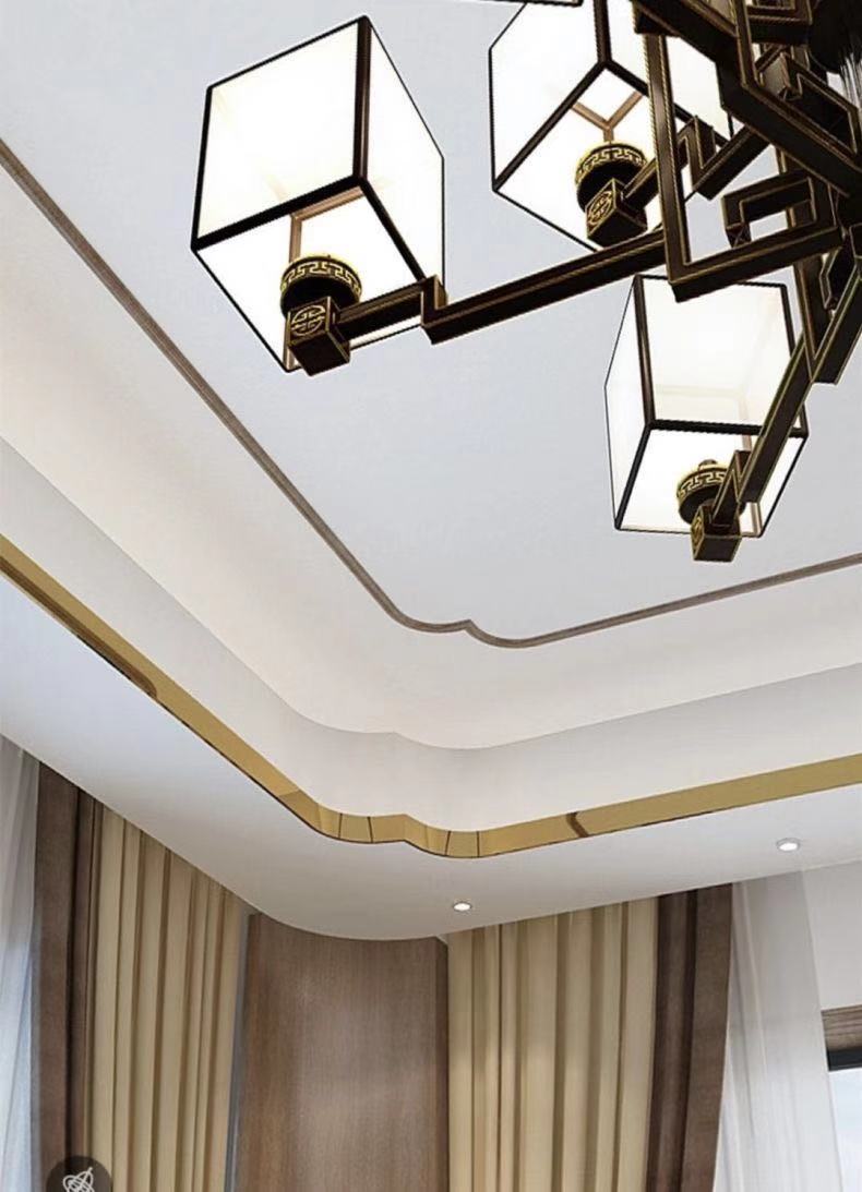 黑钛金不锈钢角花中式中国结吊顶装饰角花金属u型线条包边收边条 配套