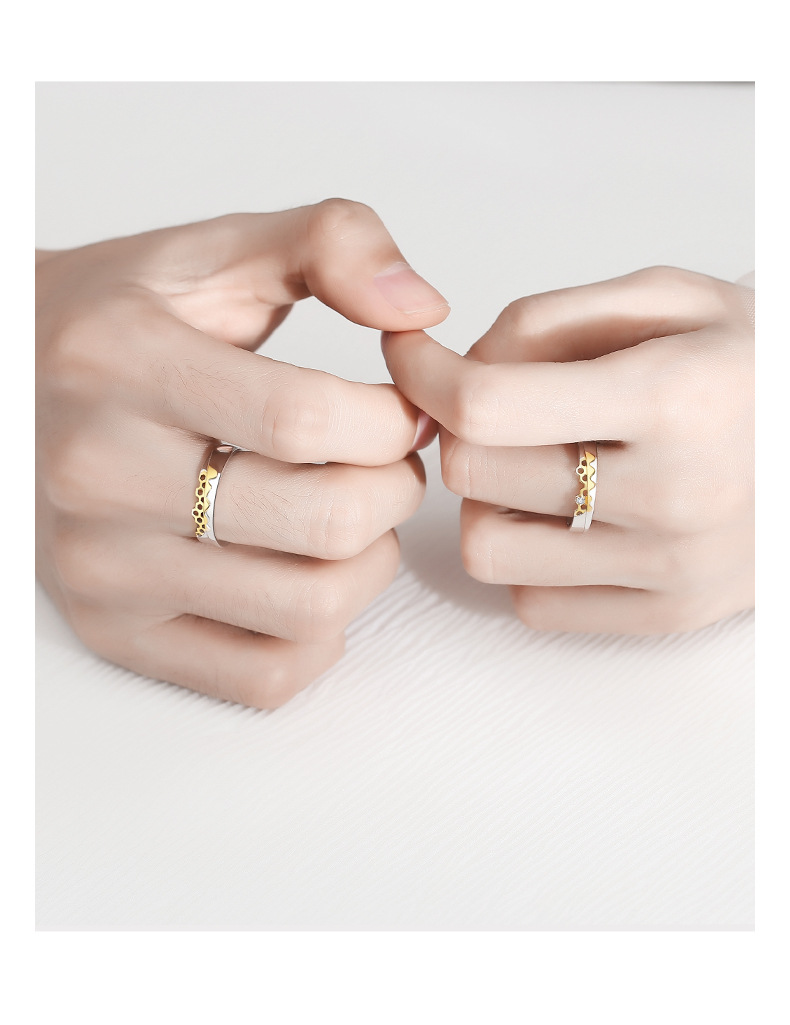 原创新款爱巢情侣对戒s925银 创意韩版开口戒指ins风网红指环纪念日