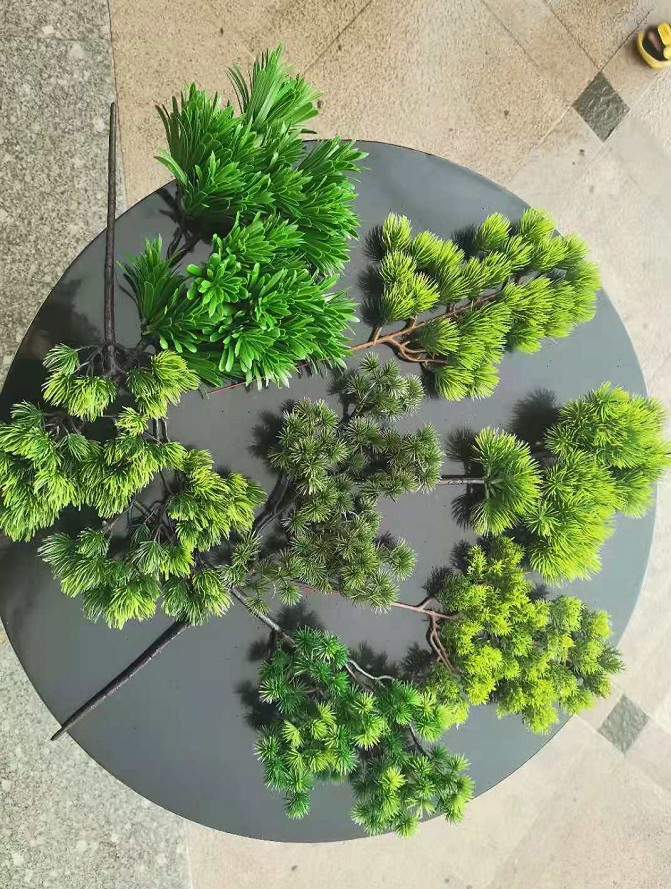 仿真松树枝迎客松假花松针叶圣诞松枝叶子罗汉松塑料松树叶美人松