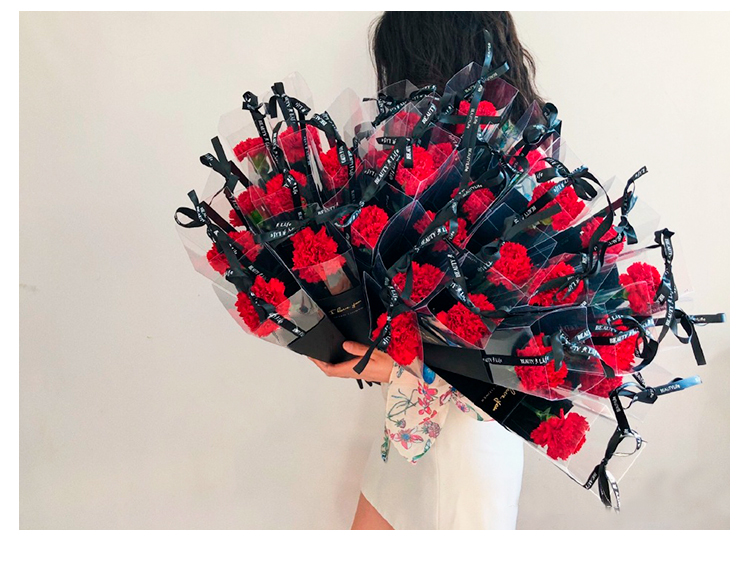 520鲜花包装纸母亲节玫瑰花单支袋包装袋单支花束包装纸花艺520鲜花包