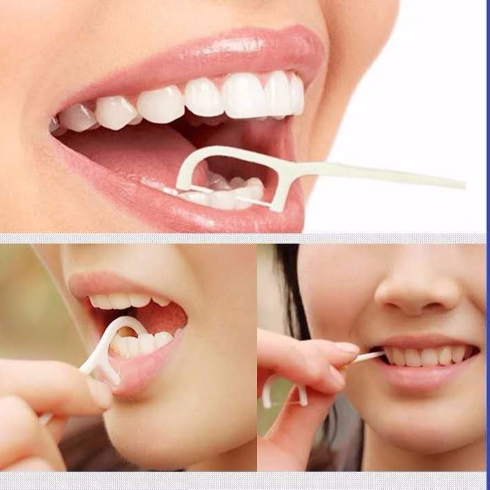 牙线棒家庭装清洁剔牙器牙缝剔牙棒一次性细牙线牙线棒薄荷款1盒50只