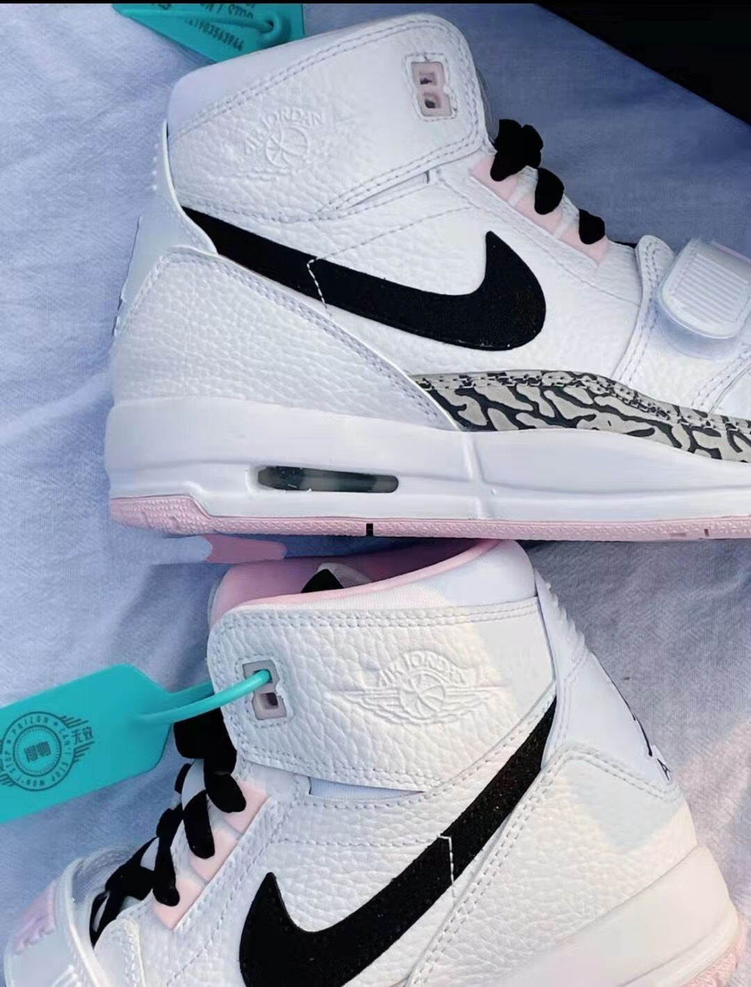 aj legacy 312 樱花粉白 女款高帮篮球鞋 缓震磨运动鞋 樱花粉白 36