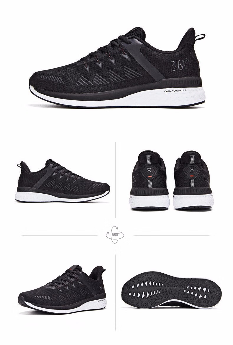 【夜影】361情侣跑步鞋19年秋季新款大码网面透气运动鞋361度男鞋休闲