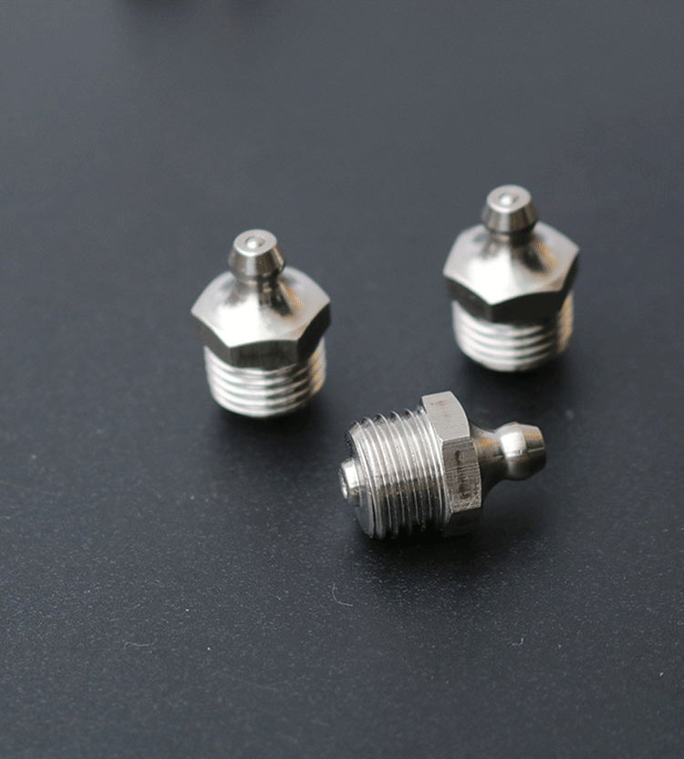 定制304不锈钢油嘴黄油嘴油嘴油杯m6m8m10m12m14m16润滑挖机直嘴弯嘴