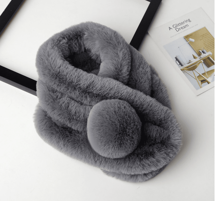 新款真兔毛围脖獭兔毛围巾冬季兔毛加厚保暖围脖女士皮草围巾围脖细雪