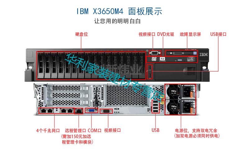 联想ibmx3650m4m3原装企业级二手服务器存储主机2u另有x3650m5 3650m5