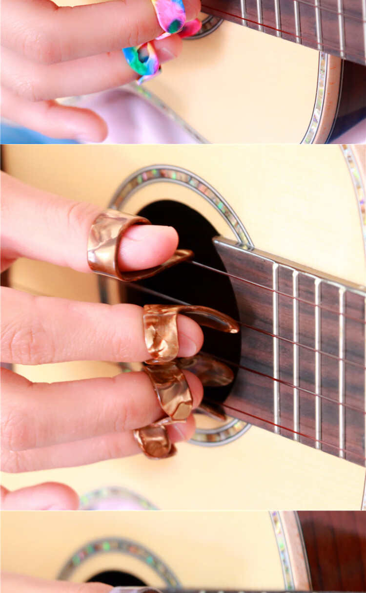 吉他拨片手指套拨片指弹尤克里里拇指拨片民谣电木食指中指弹片小鱼