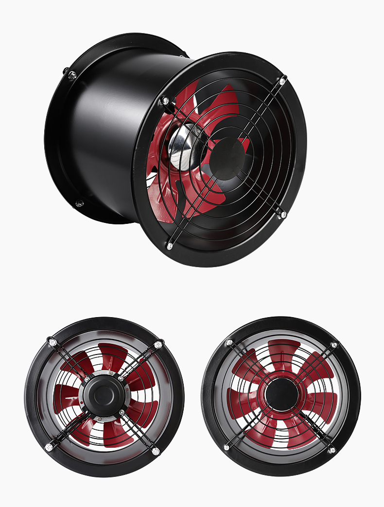 金属管道圆筒轴流风机排气扇8寸10寸12寸厨房抽油烟风机强排风扇 10寸