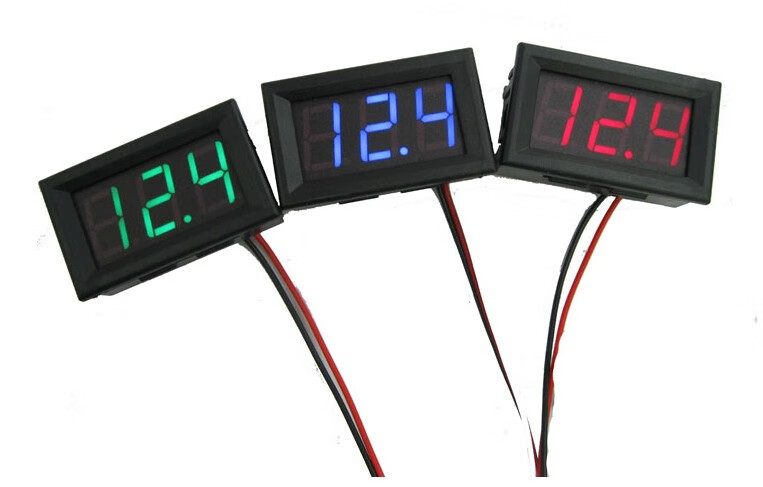 56寸led数字电压表 dc4.5v-30.0v 反接保护 红色4.50-30v