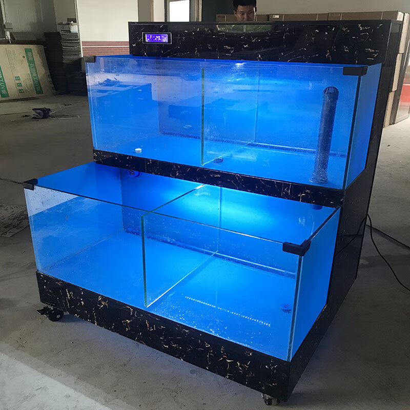 海鲜鱼缸 两层酒店饭店超市专用贝类池海鲜池商用玻璃鱼缸定做 1.