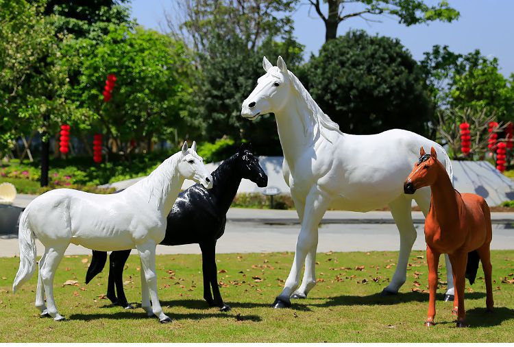 马摆件公司开业乔迁礼品大摆件办公室大型落地玻璃钢大型仿真马雕塑