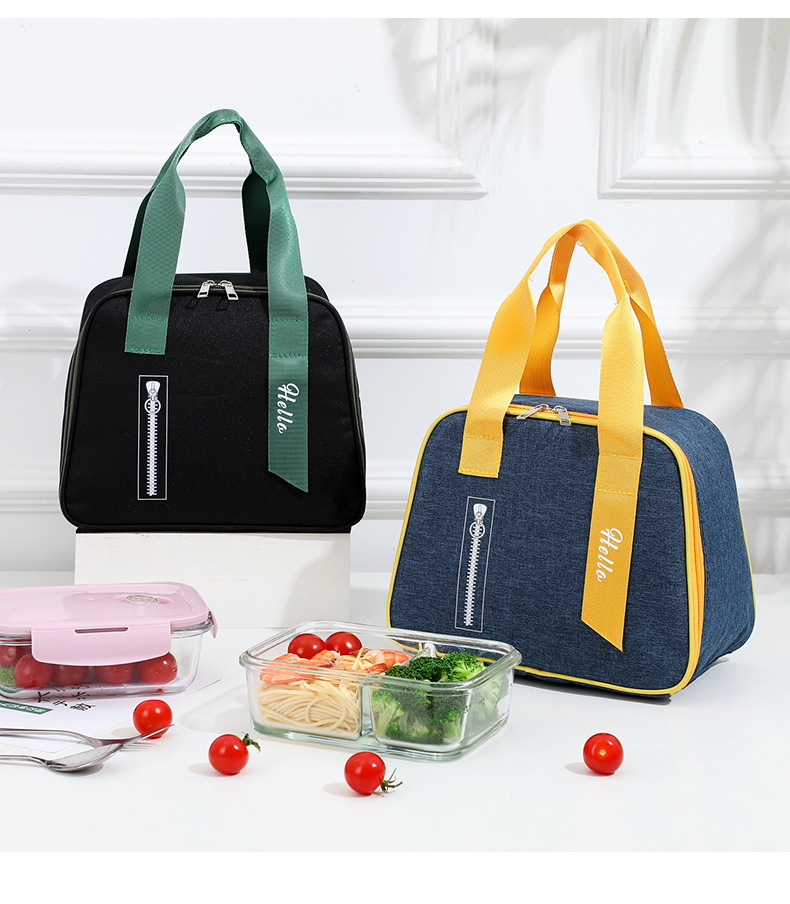 学生手提便携带餐包野餐旅行 日式便当袋保温包饭盒袋 大红【图片