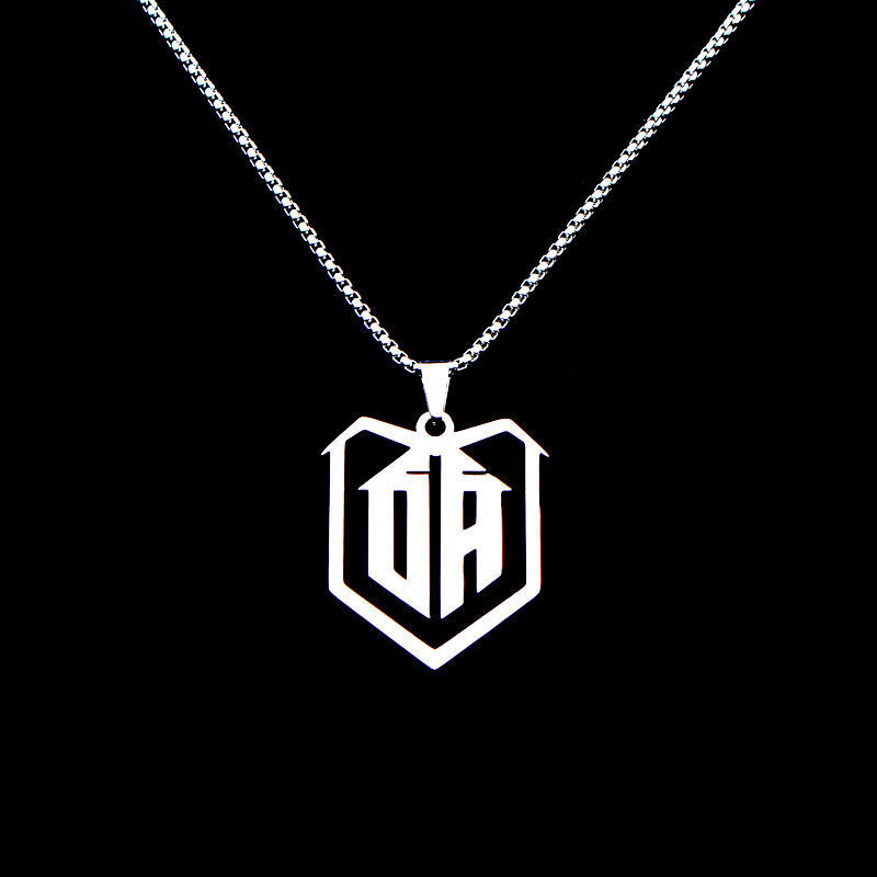 滕讯体育同款nba球星浓眉哥安东尼维斯logo钛钢项链男女球迷饰品吊坠