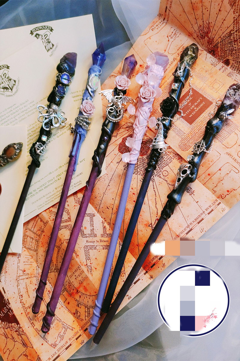 菲落wow研究室原创衍生哈利波特cos道具德拉库尔芙蓉印象衍生紫色魔杖