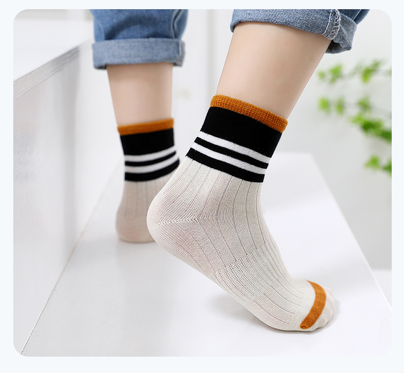 3-15岁儿童穿的纯棉无骨中筒袜男童袜子春夏薄款精梳棉中筒夏天男孩