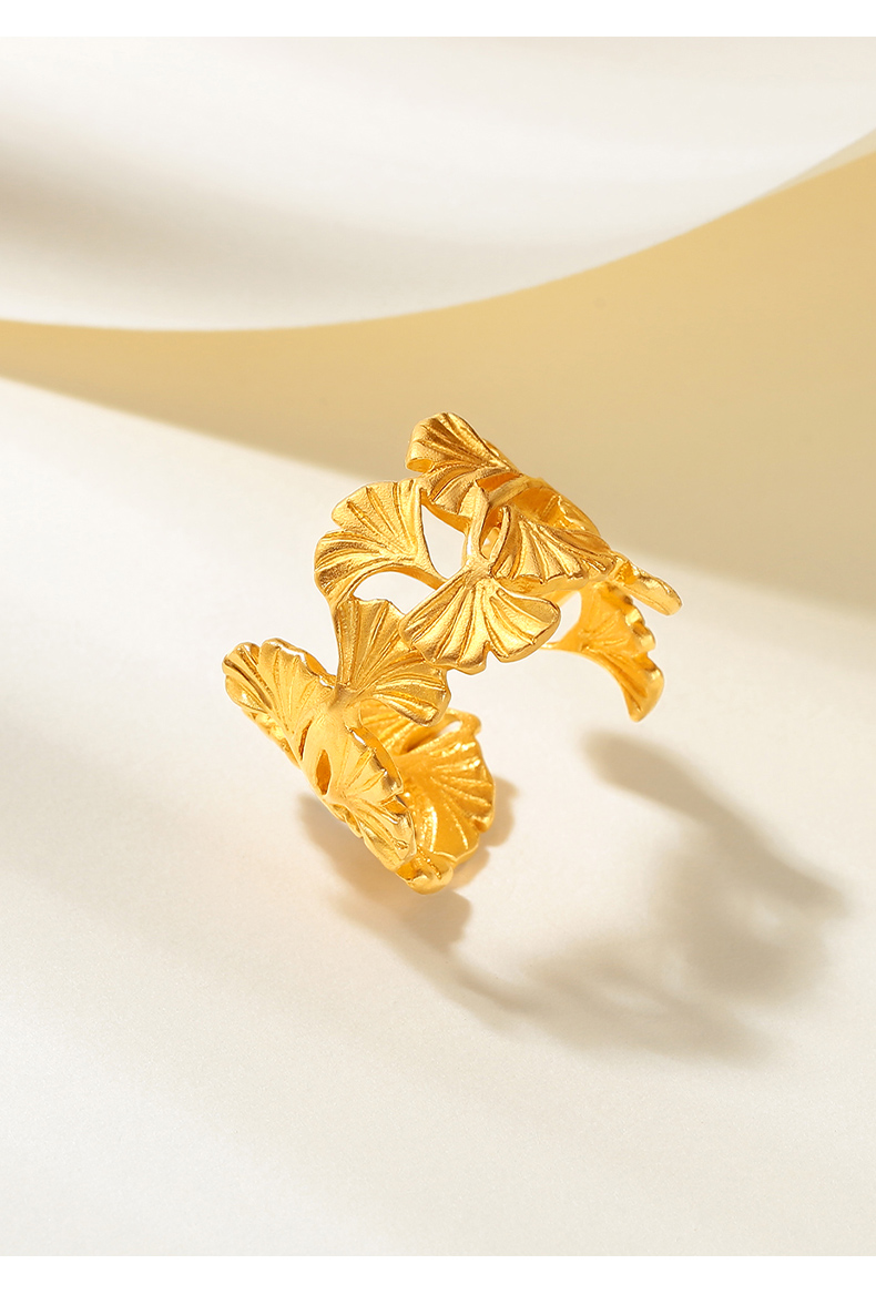 老凰祥款戒指足纯1金古法原创苗族系列送闺蜜生日礼物女生 定制圈号