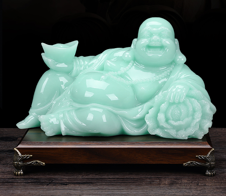 观音菩萨佛像家用供奉保摆件普陀山观世音娘娘蓝冰玉滴水观音 小号