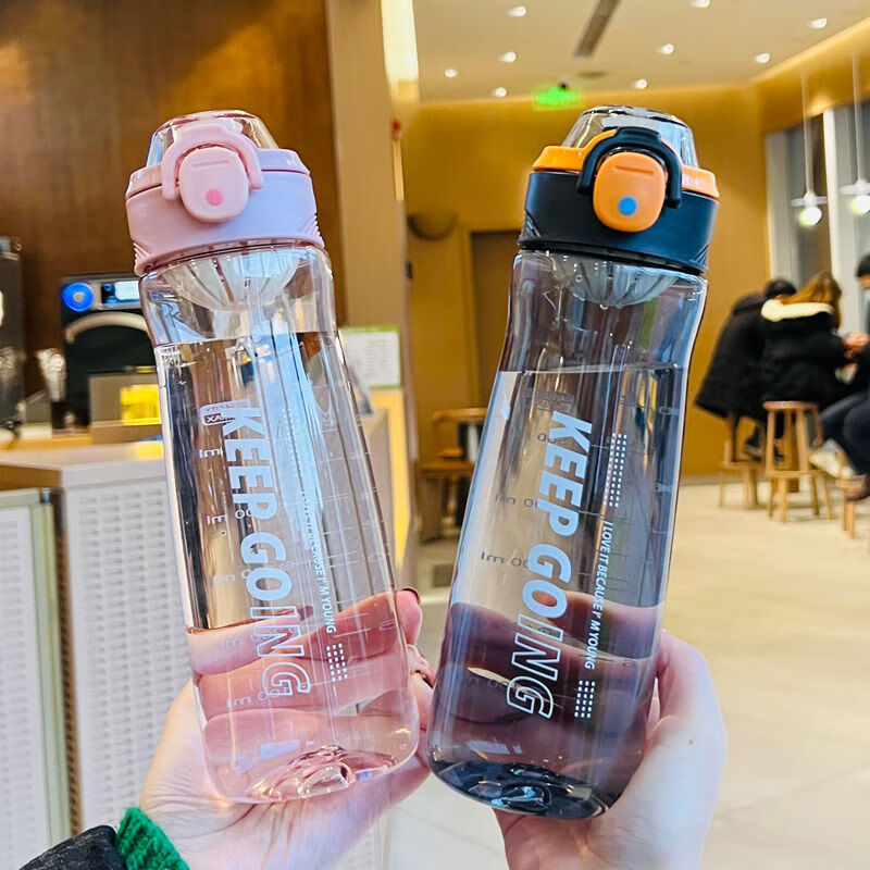 户外运动水杯塑料夏季随身杯子防摔大容量学生直饮杯便携高颜值800ml