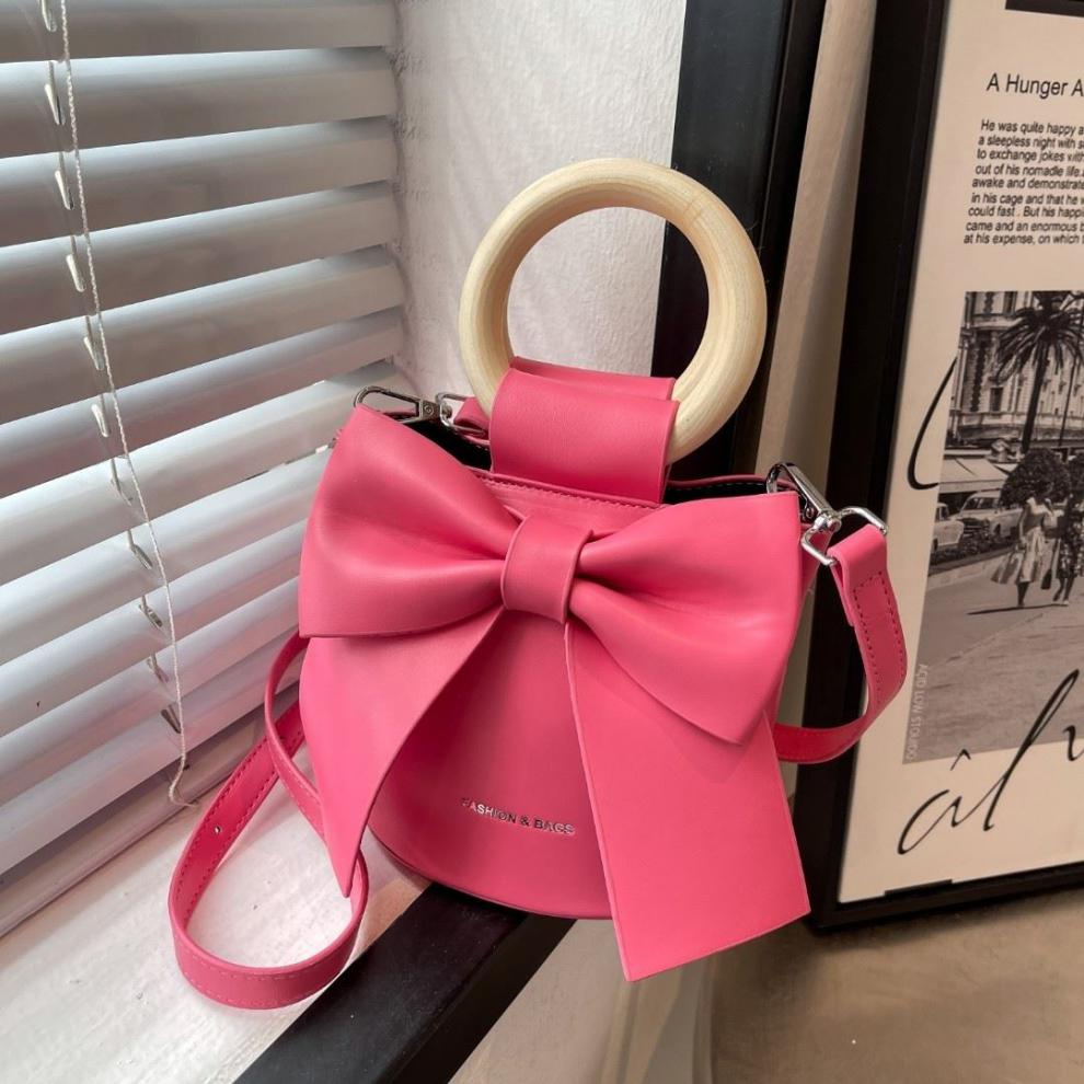 抖音同款艾米兔女包小众蝴蝶结包包女2022新款斜挎水桶包时尚质感手提
