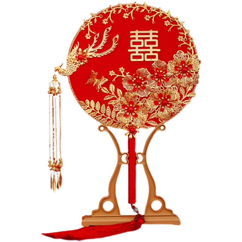 古风团扇中式婚礼扇子新娘秀禾服喜扇diy赘婿宋轶结婚扇同款成品赘婿