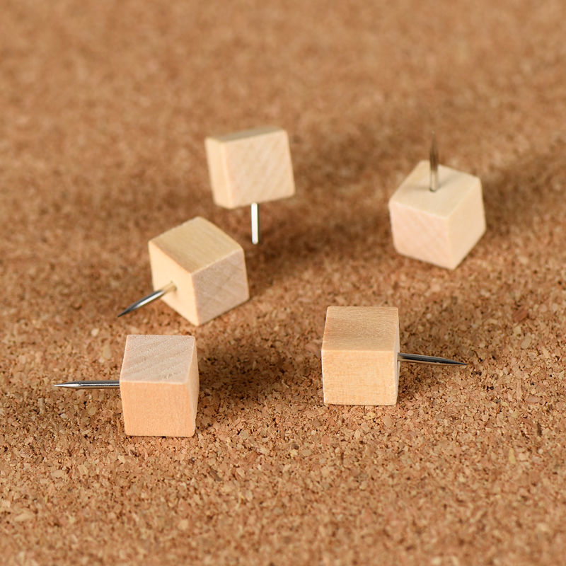 原木质工字钉多形状软木板照片墙实木图钉按钉创意彩色小钉子批发5款