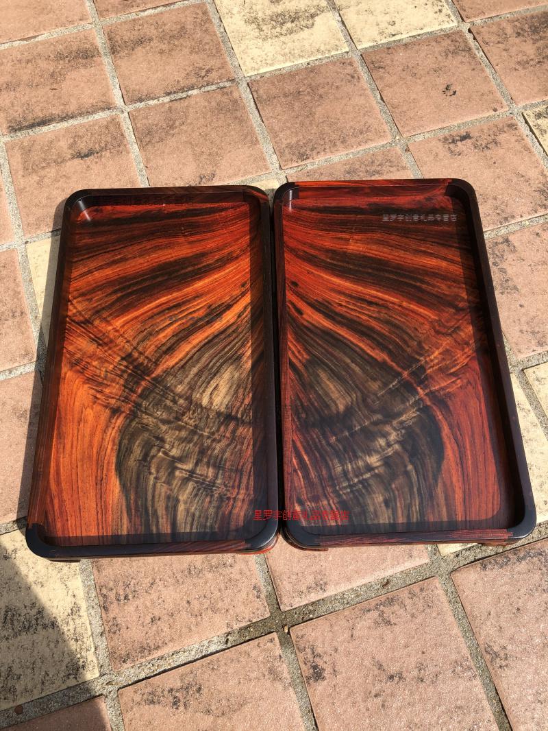 星罗宇创意 红木托盘老挝大红酸枝独板托盘干泡茶盘文承盘交趾黄檀开